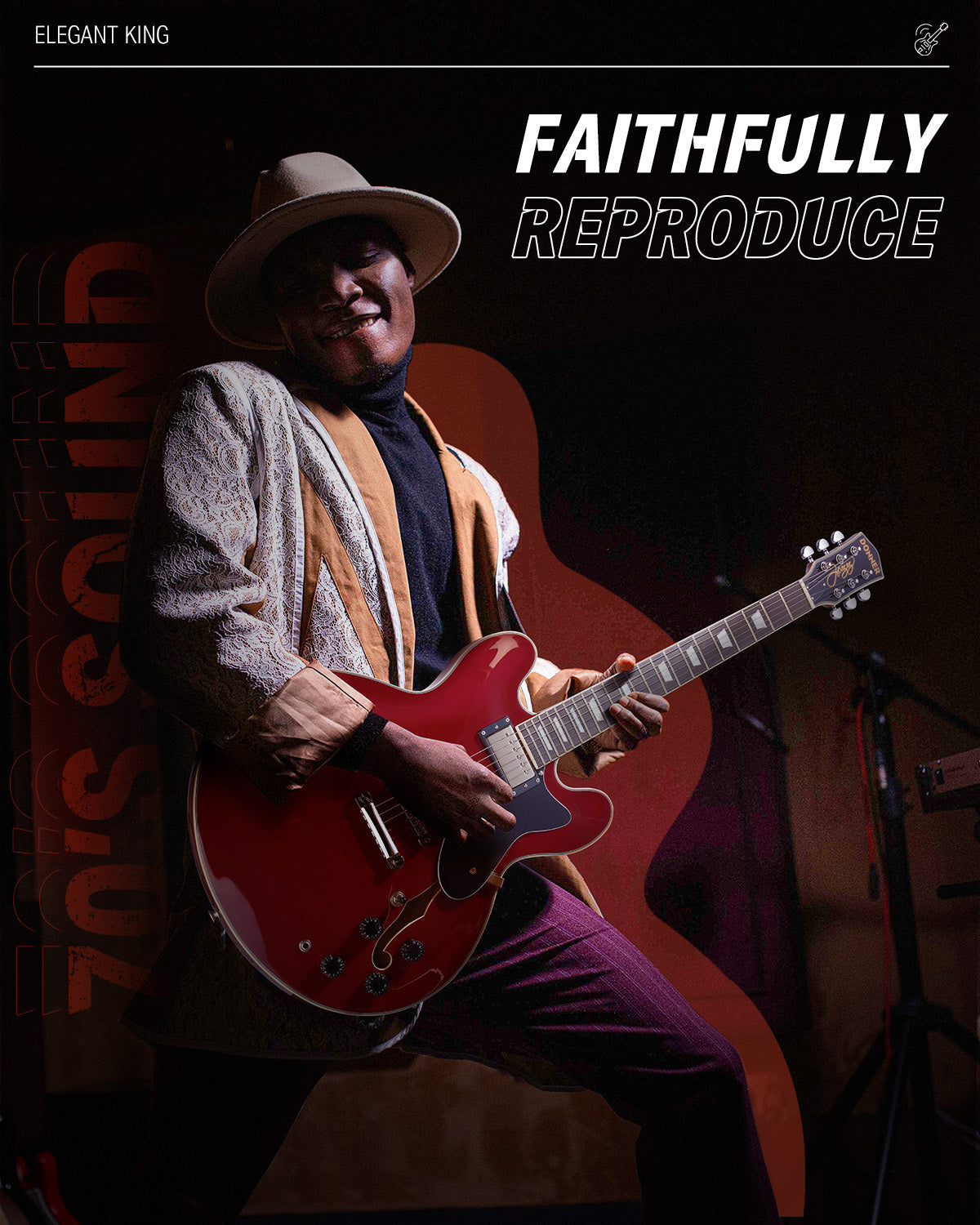DJP-1000 Semi-Hollow Guitar / 335 Style Jazz Electric with