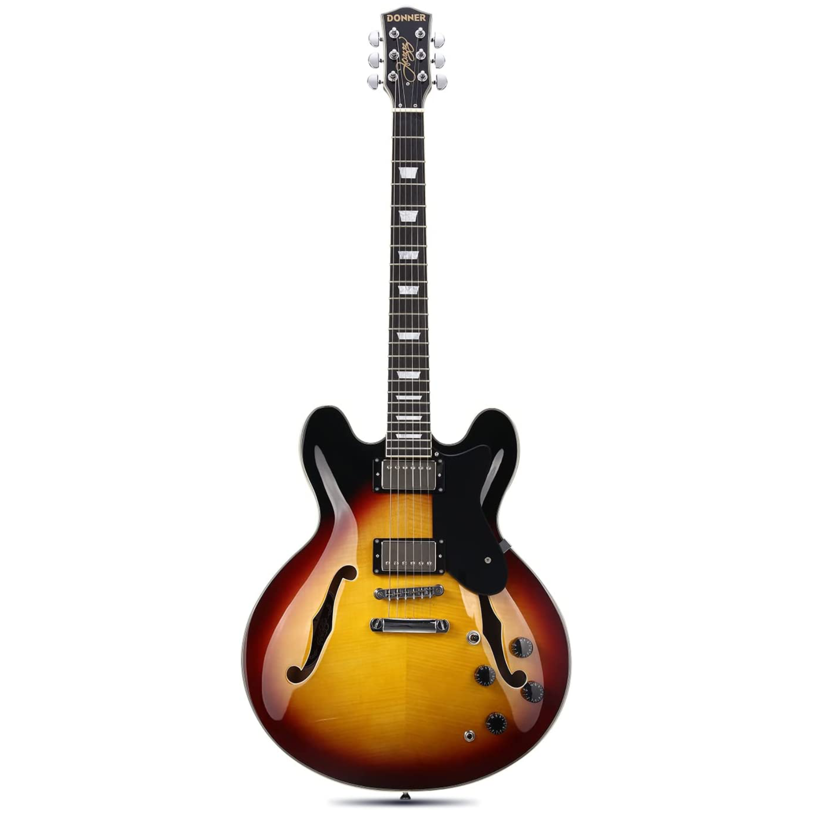 Donner DJP-1000 335 Style Electric Guitar Kit for Jazz Semi-Hollow Body with Dual H Pickups