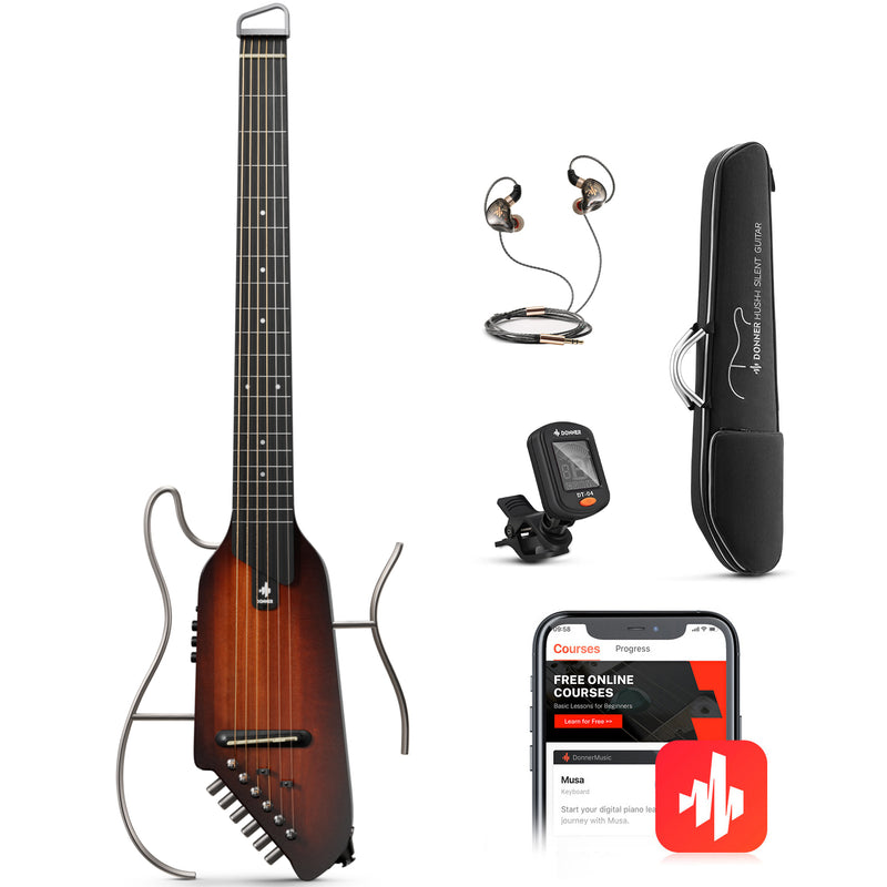 Donner HUSH-I Mute Acoustic-Electric Guitar Kit for Travel Silent Practice