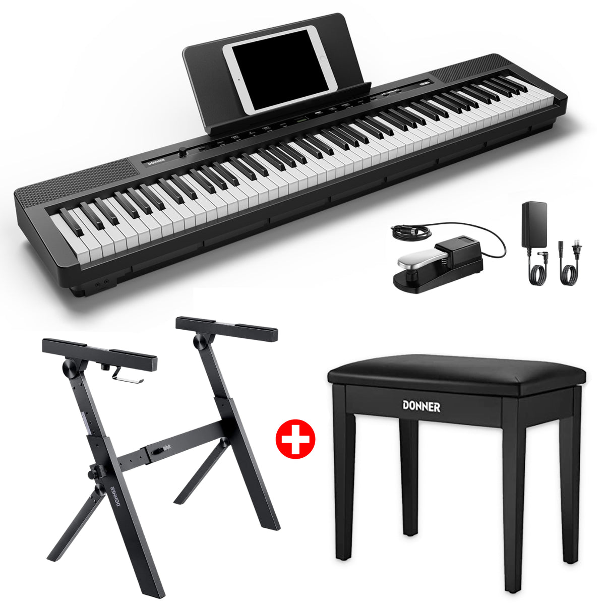 DEP-16 / 88-Key Hammer-Action Piano for Practice – Donner