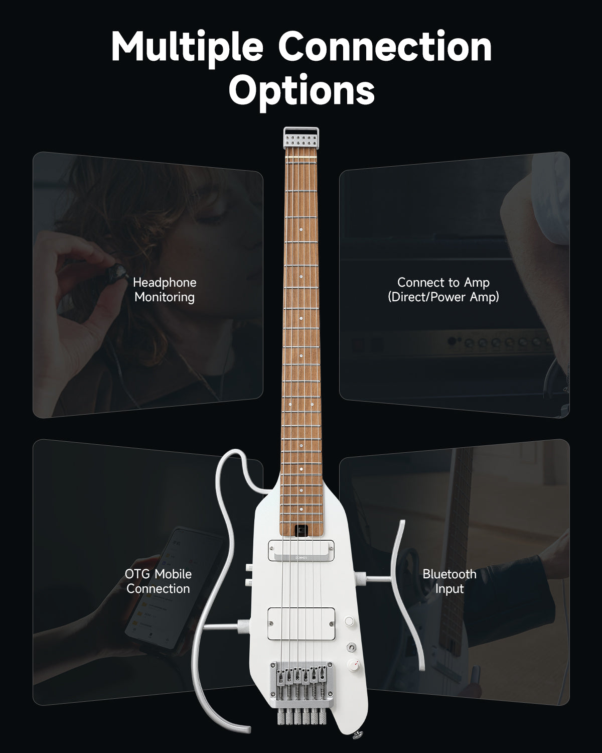 Donner HUSH X PRO Electric Guitar-White##