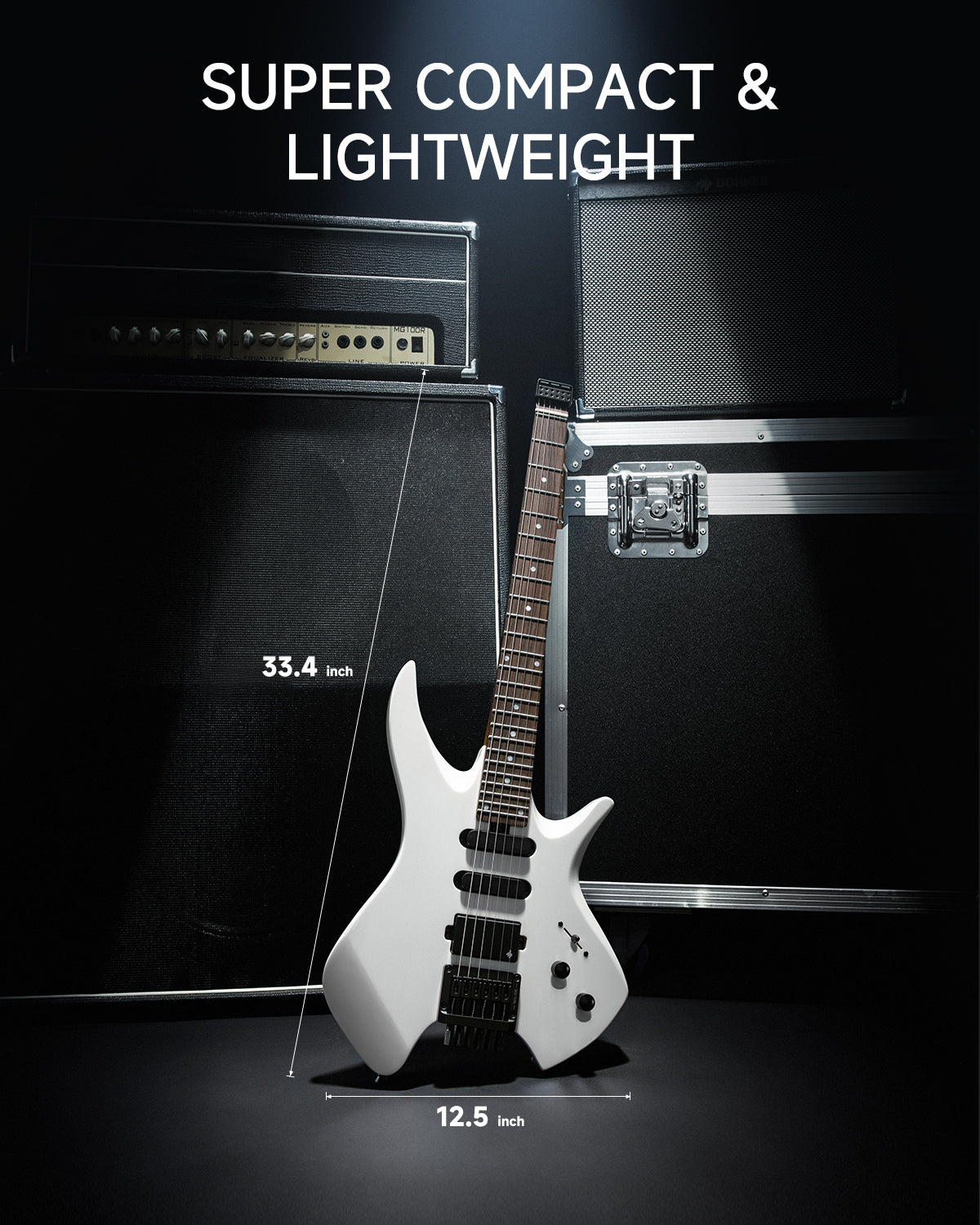 Donner NHL-500 Headless Electric Guitar -White##