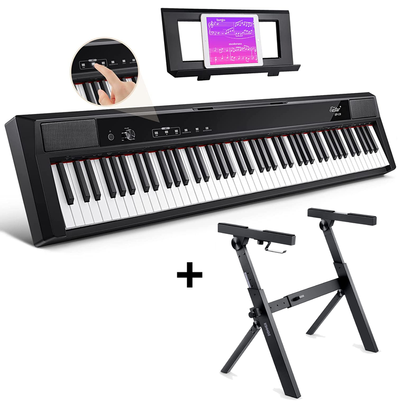 Eastar EP-120 Fully Weighted 88-Key Beginner Digital Piano with Touchscreen and Sustain Pedal donner music au