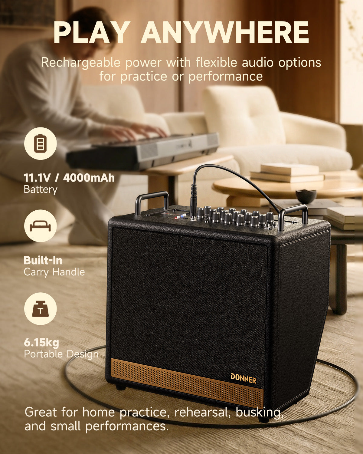 Donner DKA-50 50W Keyboard Amplifier