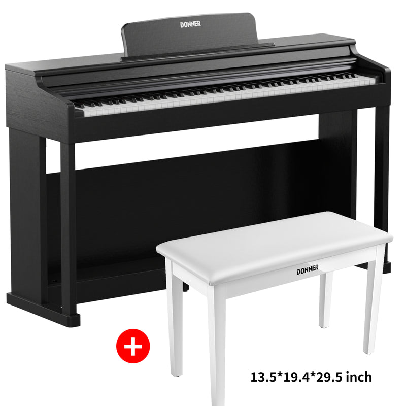 Donner DDP-100 White 88 Key Fully Weighted Upright Digital Piano 3 Pedal