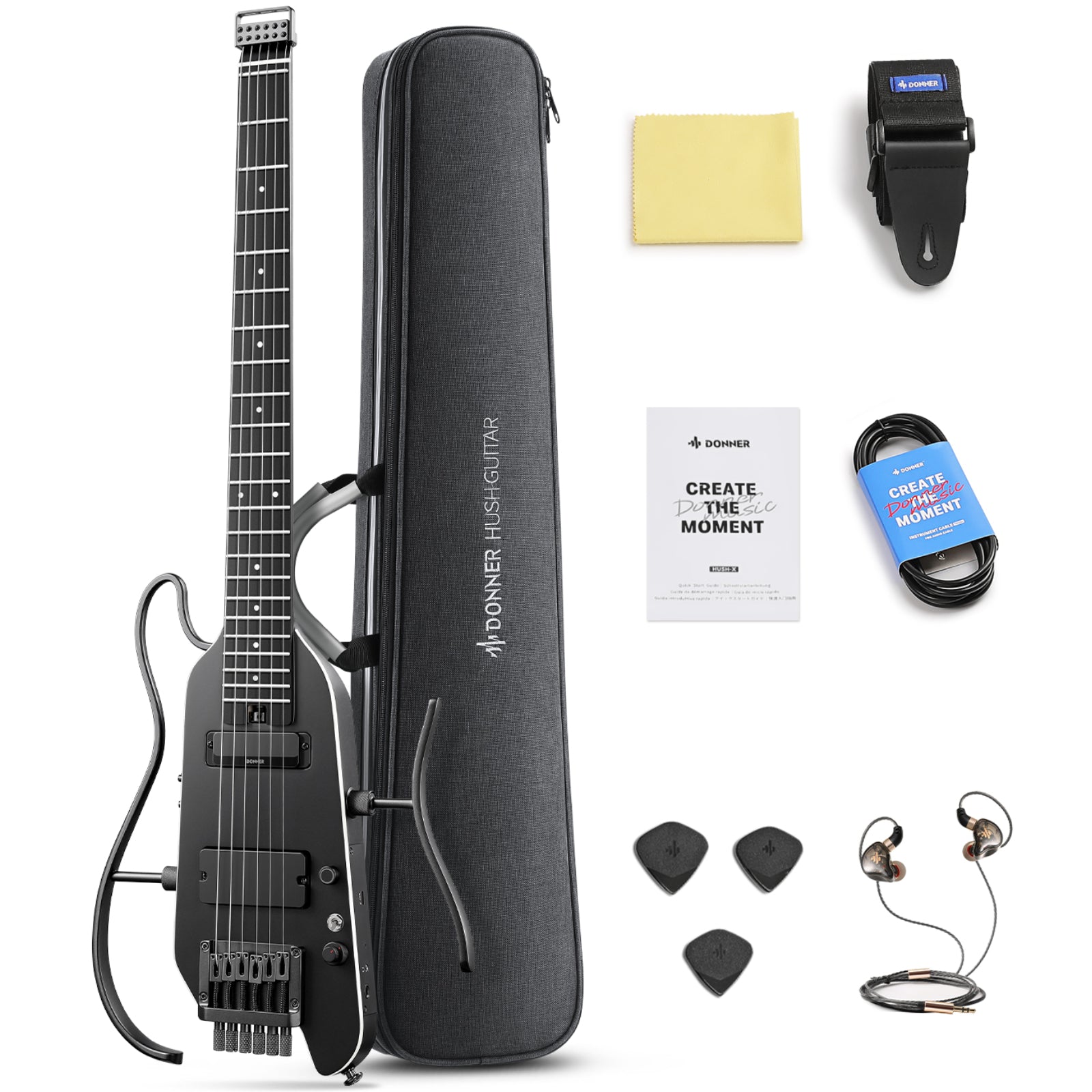 Donner HUSH X PRO Electric Guitar-Black##