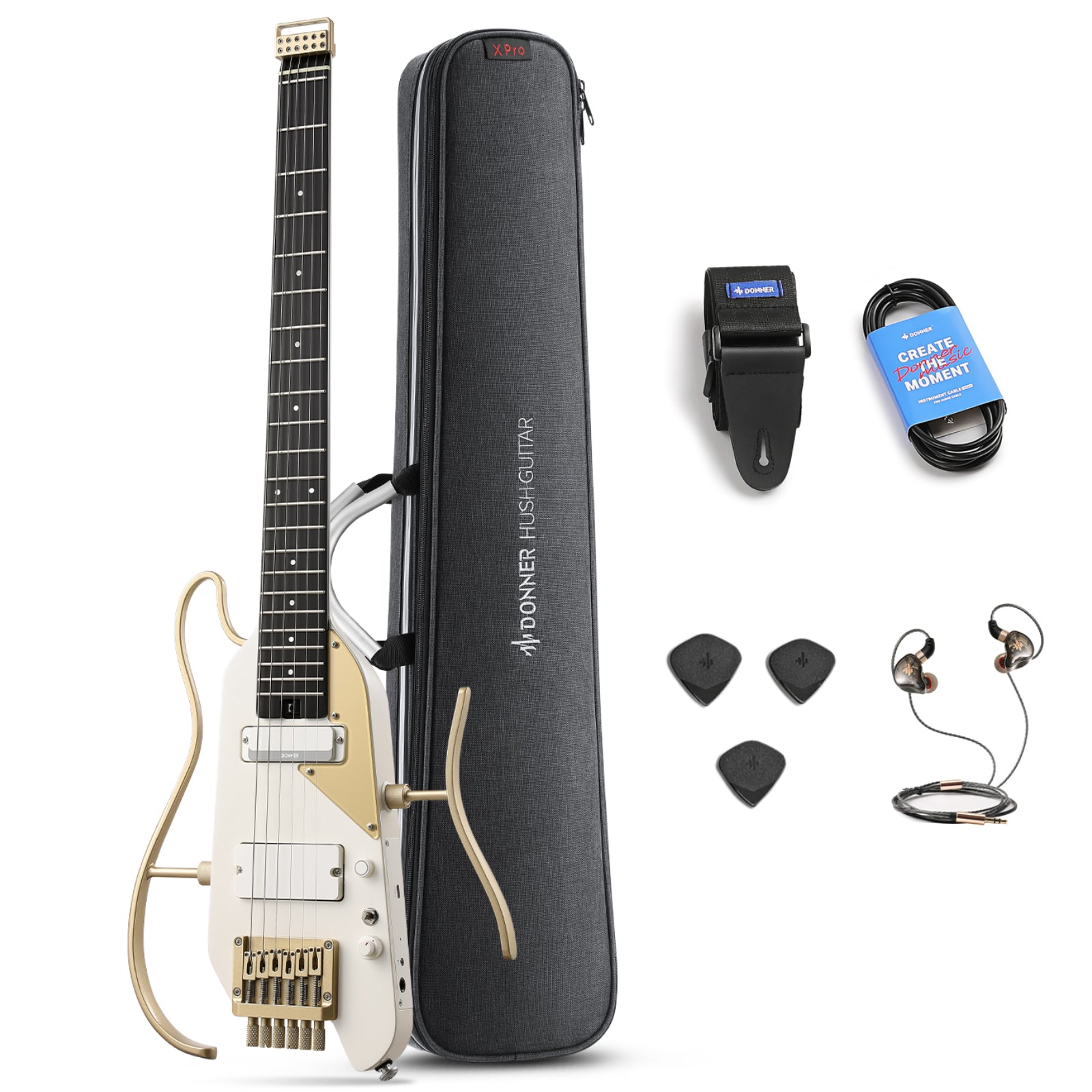 HUSH-X／DONNER Donner HUSH-X Electric Guitar Kit - Featherlight Headless Guitar