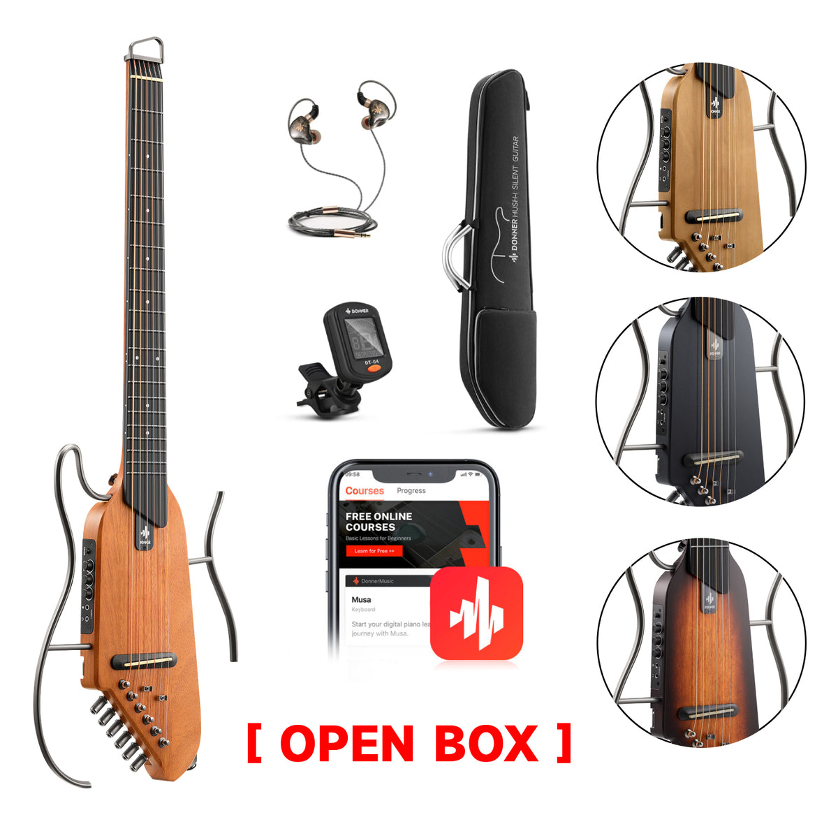 【OPEN BOX】Donner HUSH-I Mute Guitar Kit for Travel Silent Practice