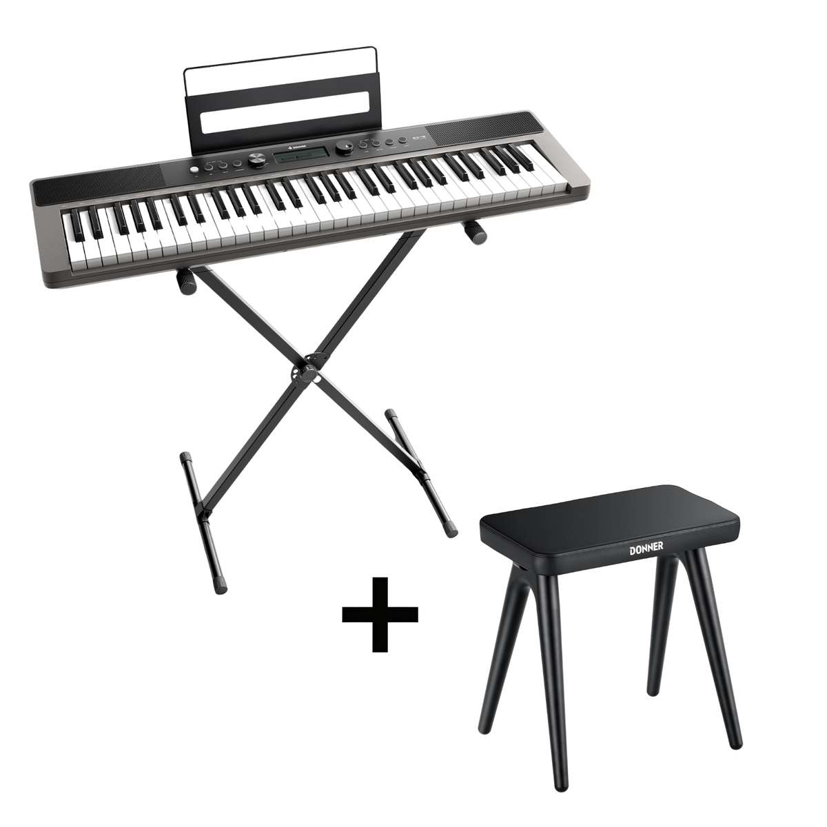 -Piano Set+Black Bench#