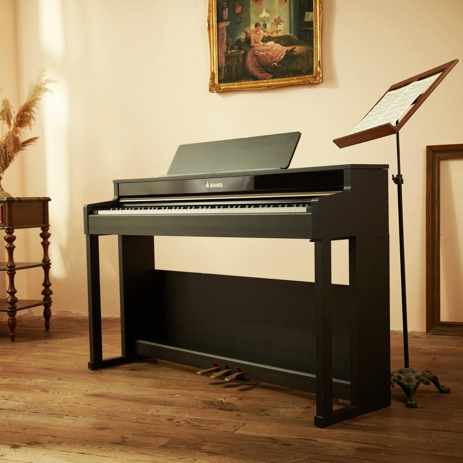 Donner DDP-400 88 Weighted Key Progressive Hammer Action Digital Piano with Furniture Stand & 3 Pedal for Professional donner music australia