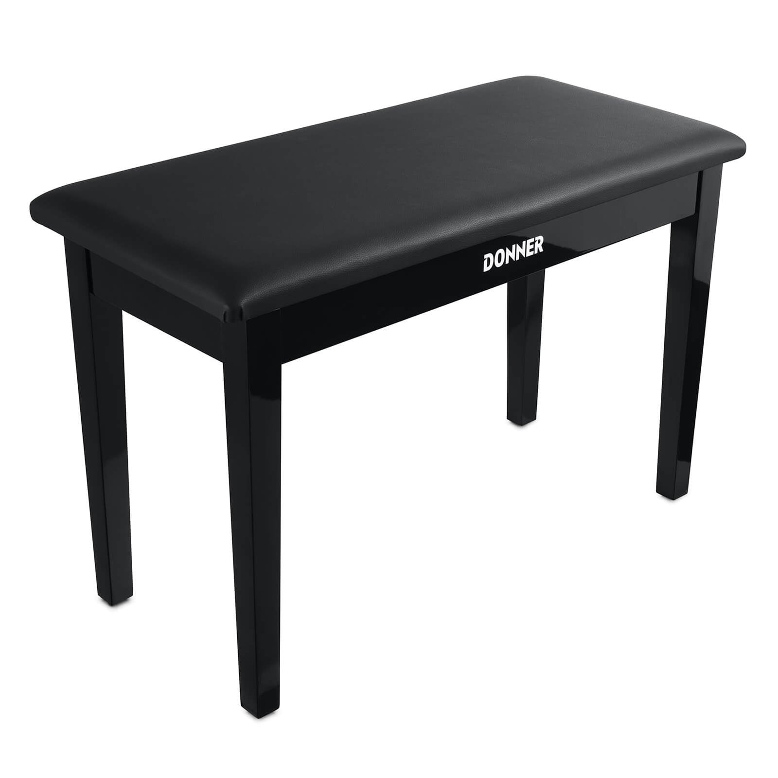 Donner Duet Size Piano Stool Bench Solid Wooden with Large Storage