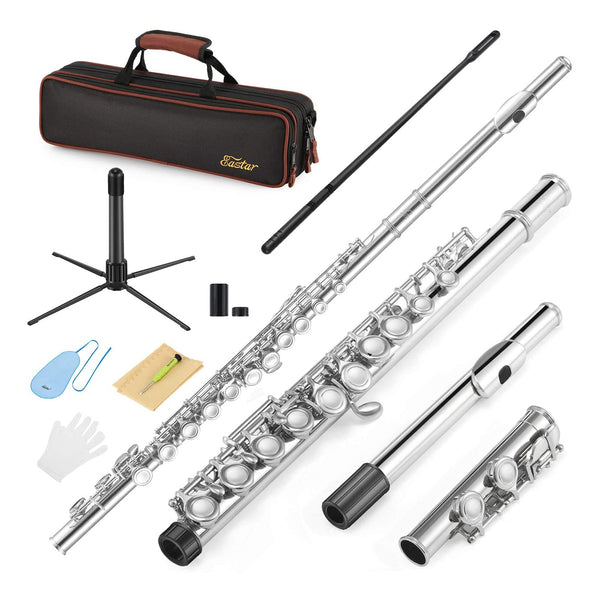 Eastar EFL-1 Closed Hole C Flutes 16 Key Nickel Beginner Flute Set With Carrying Case - Donner music-AU