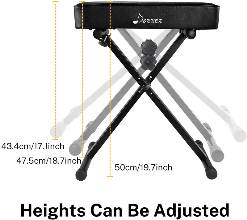 Donner Adjustable X-Style Bench w/Extra High-Density Padding - Donner music-AU