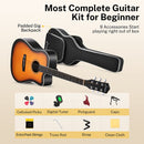 Donner DAG-1CS Cutaway 41-Inch Full-Size  Acoustic Guitar Beginner Kit, Right Handed,  Sunburst Finish - Donner music-AU