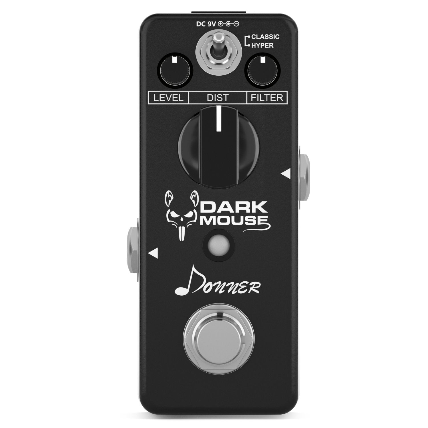 Donner Dark Mouse Distortion Pedal Gain Effect with Two Distortion Mod