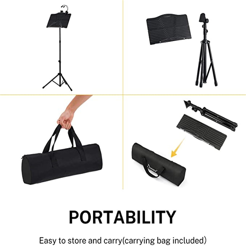 Donner DMS-1 Sheet Music Stand Folding Travel Metal Music Stand With Carrying Bag - Donner music-AU