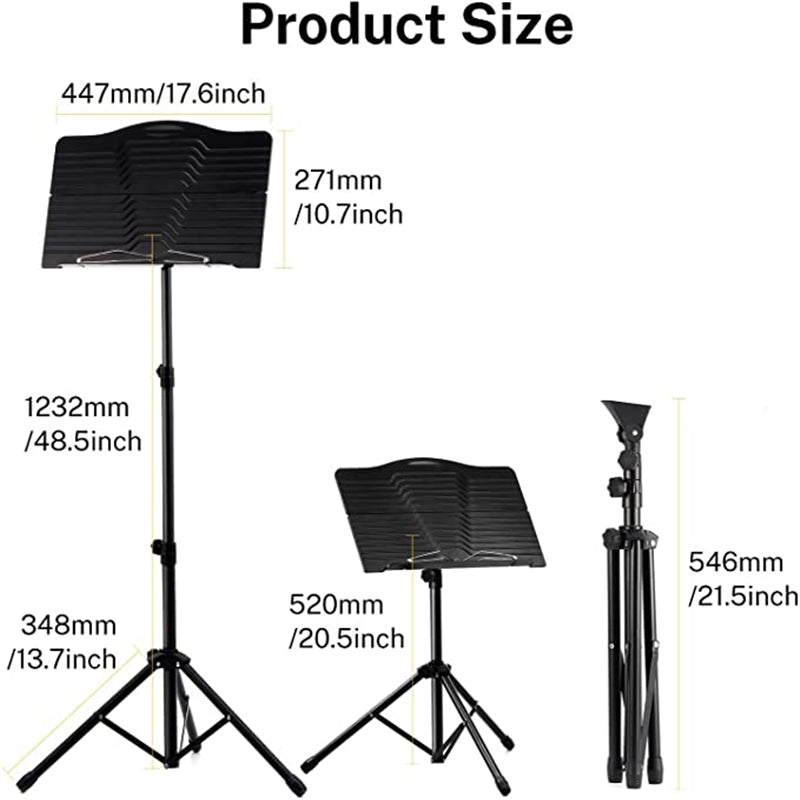 Donner DMS-1 Sheet Music Stand Folding Travel Metal Music Stand With Carrying Bag - Donner music-AU
