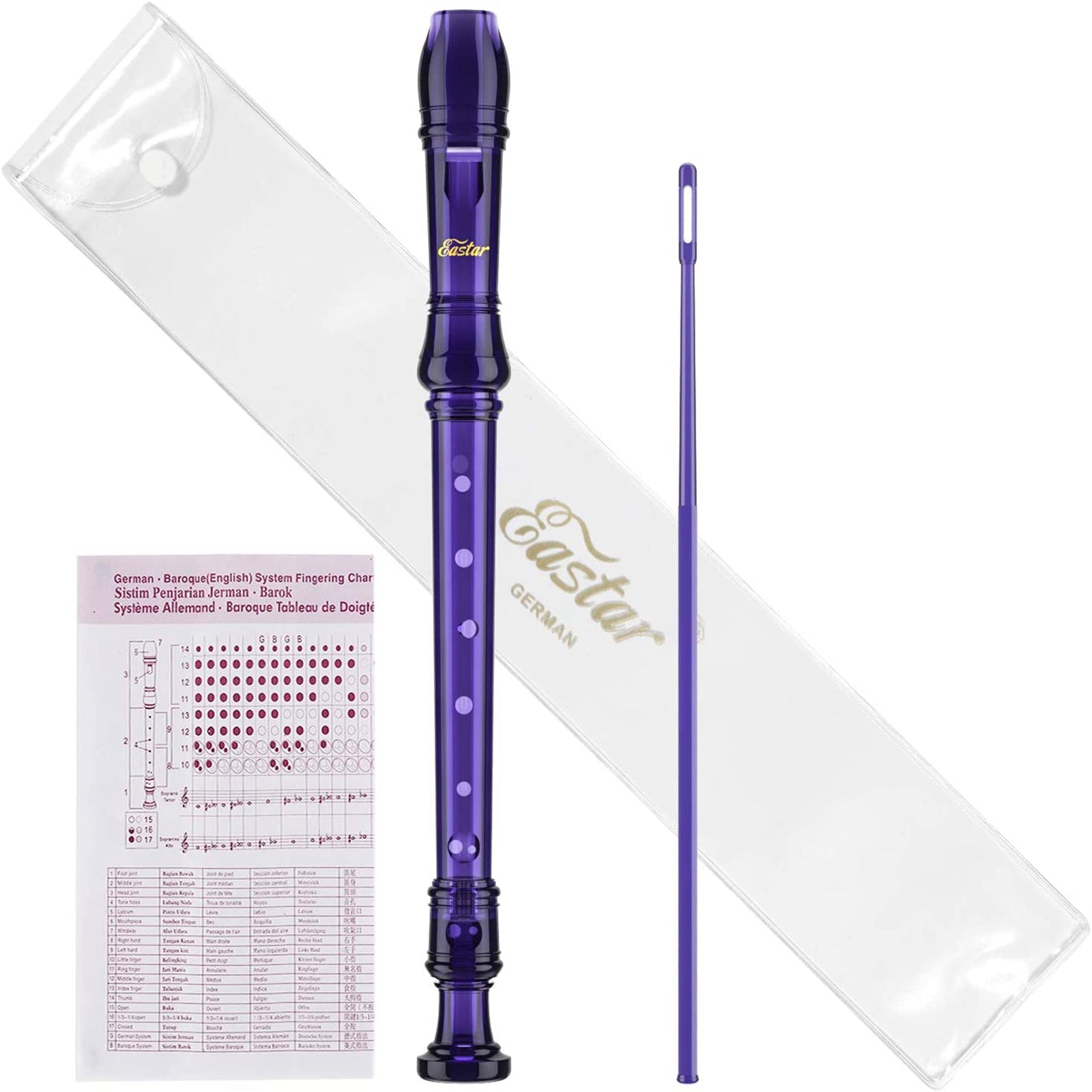 Eastar Soprano Recorder Instrument for Kids Students Beginners, German fingering C Key Recorder Instrument