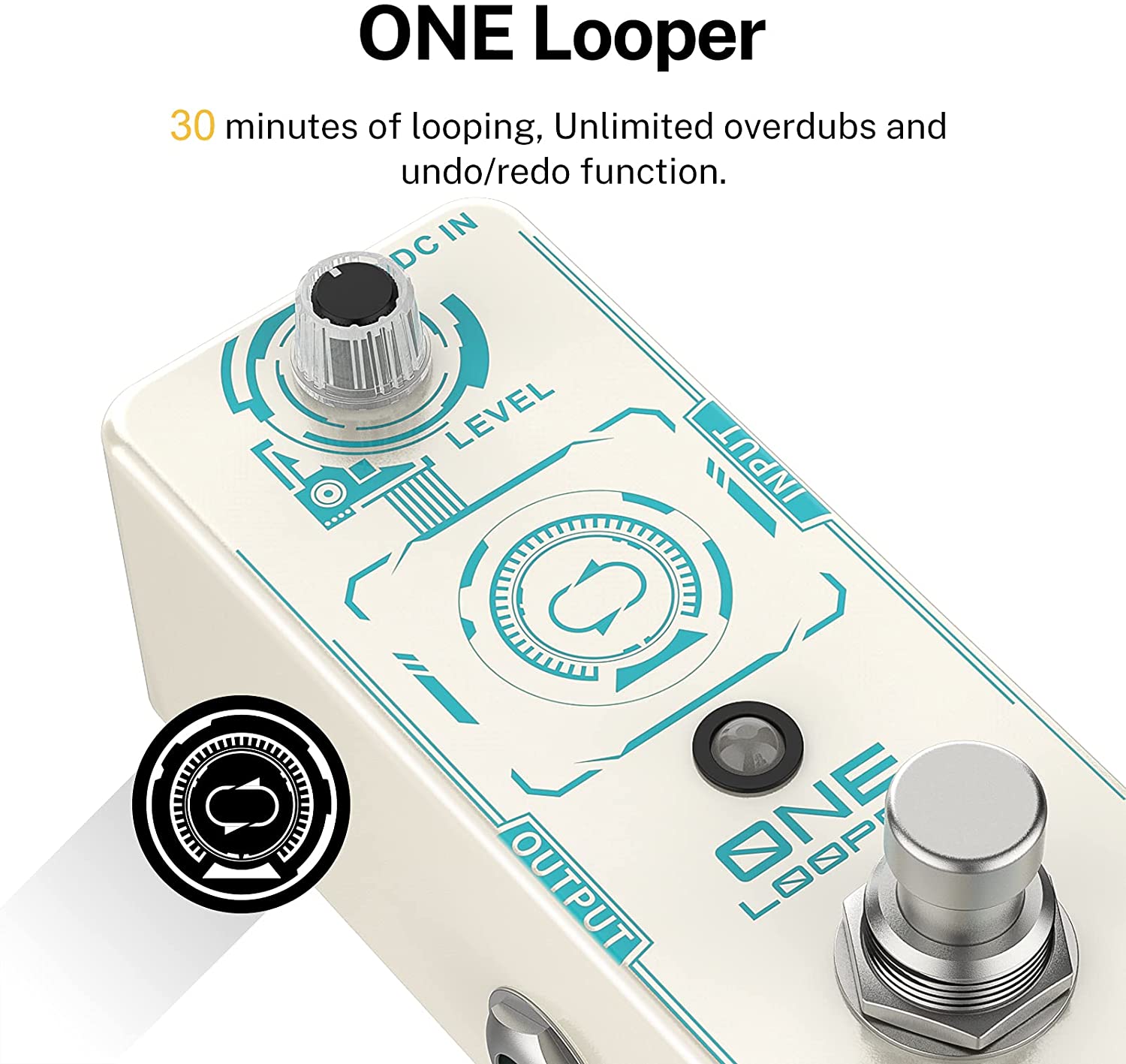 Donner ONE Looper Loop Pedal 30 minutes of Loop Unlimited Overdubs donner music Australia