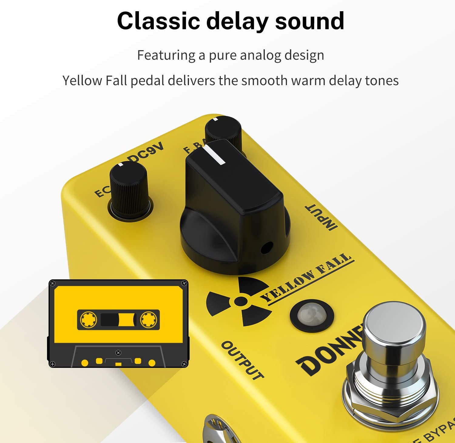 Donner Yellow Fall Delay Guitar Effect Pedal True Bypass
