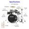Donner EDS-220 14-inch mini 5 drum, enlightenment/primary drum kit with throne, cymbals, pedals and drumsticks, Black