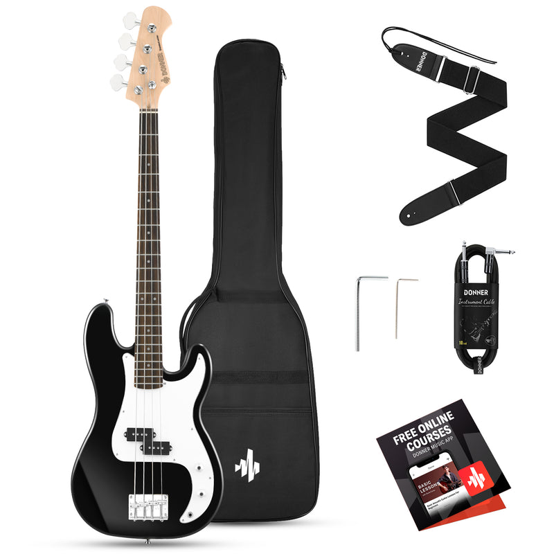 Donner DPB-510 4-Strings Full Size Electric Bass Guitar with Accessories