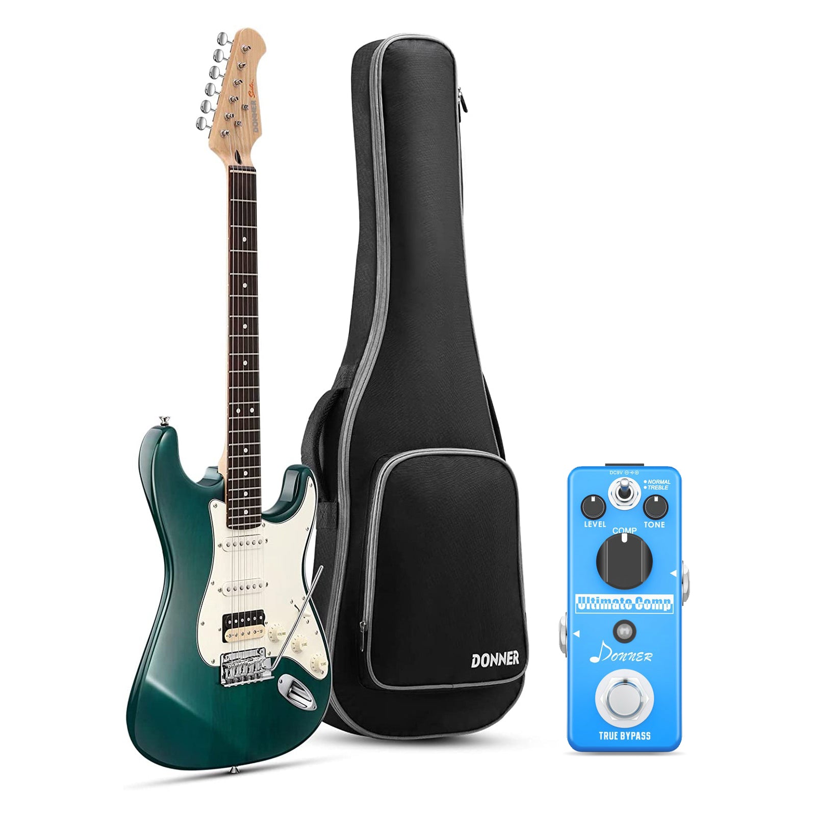 Donner DST-400 Solid Alder Body 2 Point Tremolo HSS Pickups Classic Electric Guitar Kit donner music au