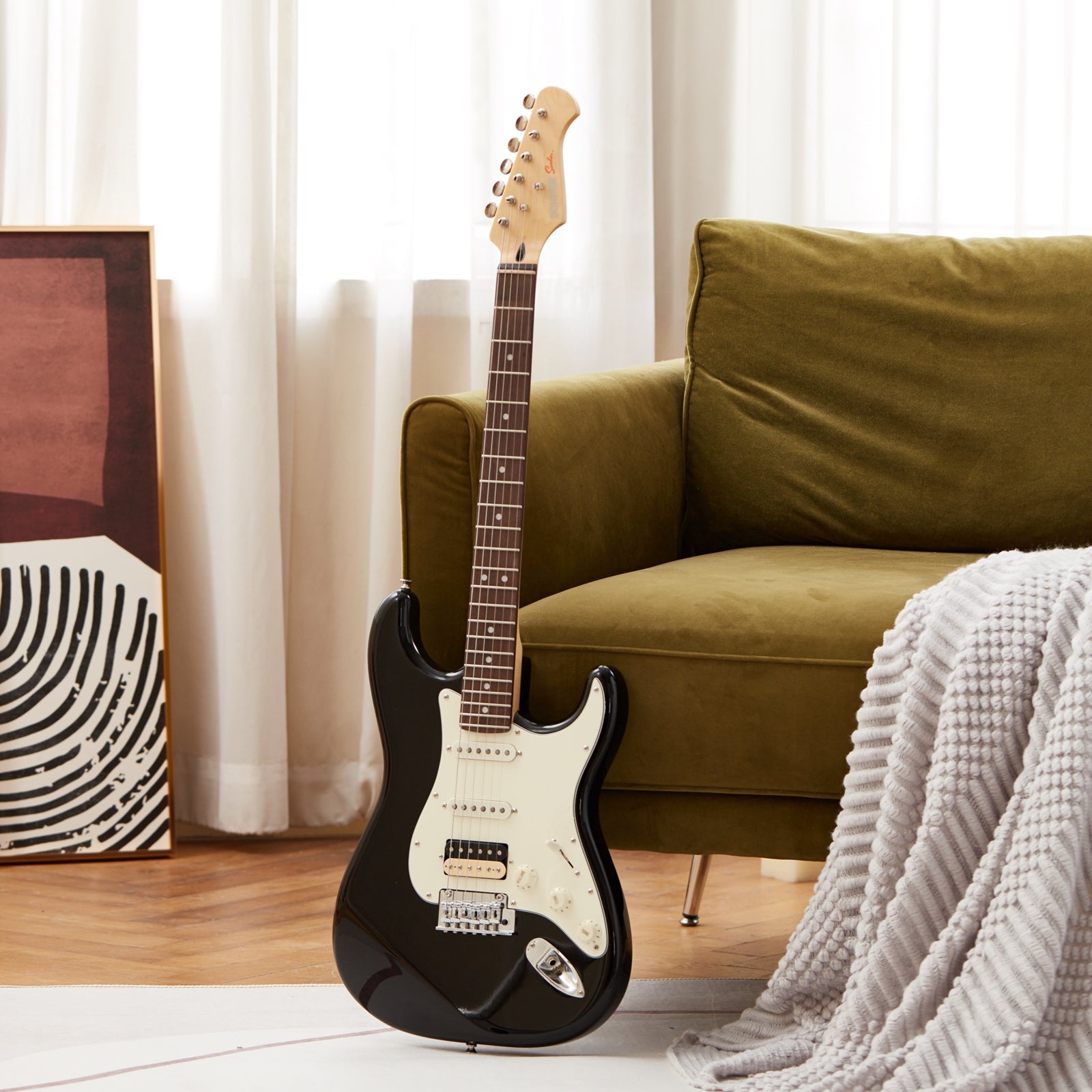 Donner DST-400 Solid Alder Body 2 Point Tremolo HSS Pickups Classic Electric Guitar Kit donner music au