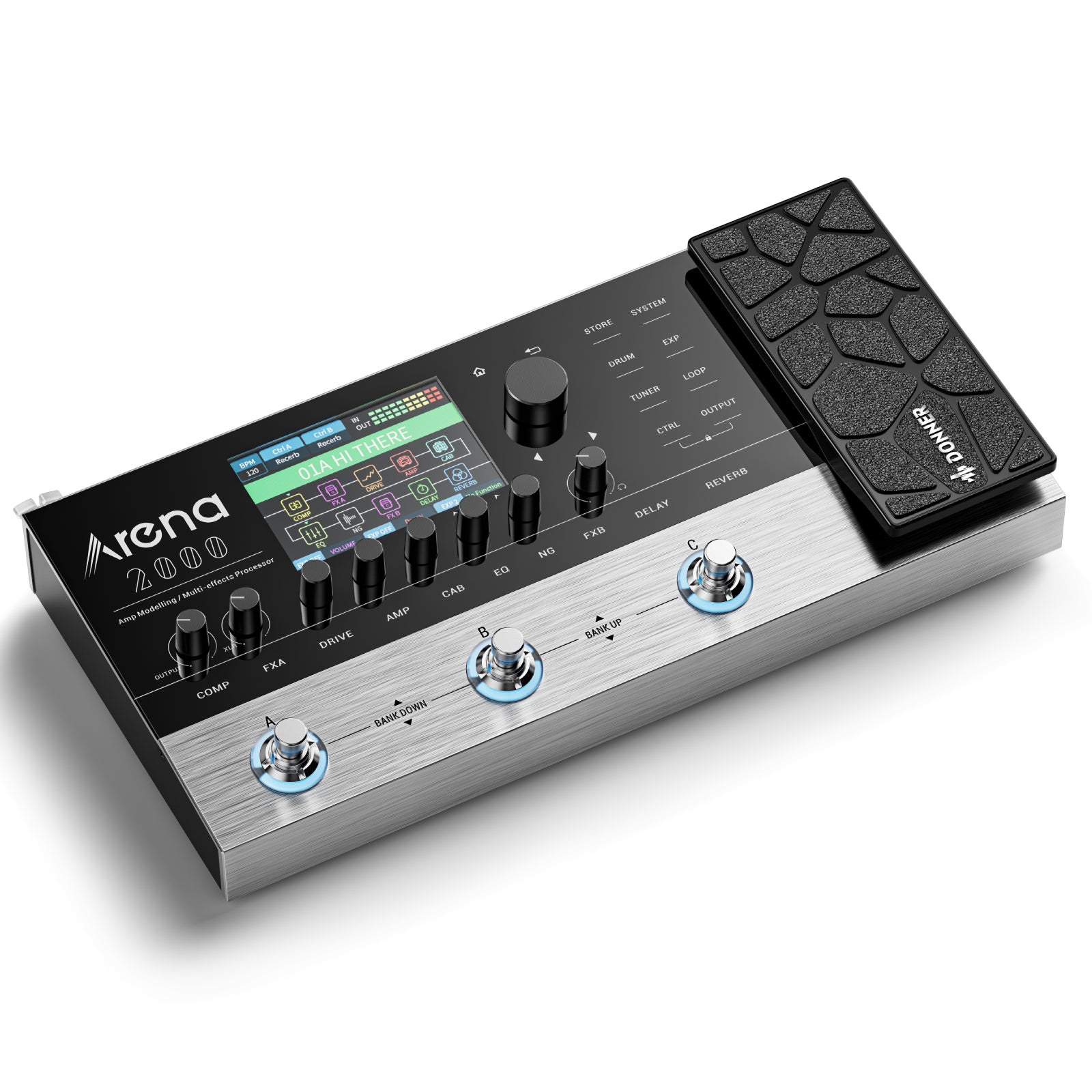 ギター Donner Arena 2000 Arena 2000 Multi-Effect Guitar Pedal AMP Modeling Processor