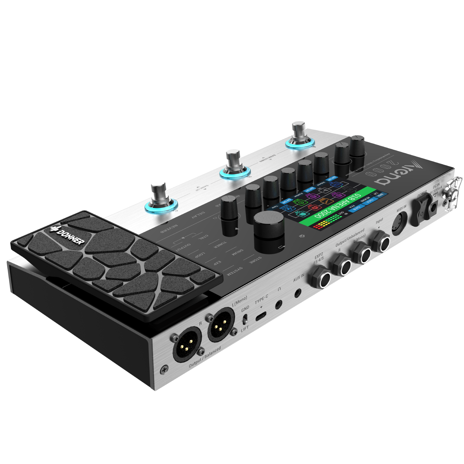 Arena 2000 Multi-Effect Guitar Pedal AMP Modeling Processor Donner Arena 2000 Multi-Effect Guitar Pedal AMP Modeling Processor Donner