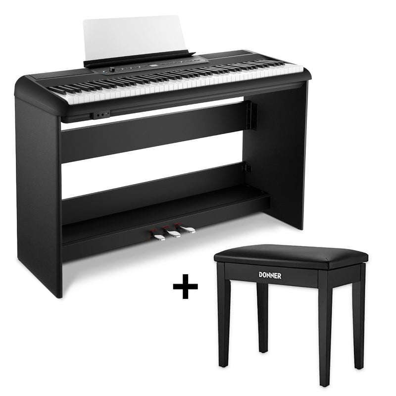 Donner SE-1 88 Key Graded Hammer Action Keys Arranger Keyboard Digital Piano Multifunctional with Stand donner music au