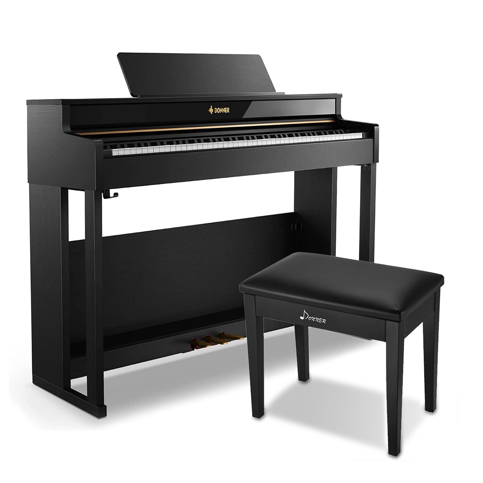 Donner DDP-400 88 Weighted Key Progressive Hammer Action Digital Piano with Furniture Stand & 3 Pedal for Professional donner music australia