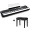 Donner SE-1 88 Weighted Hammer-Action Key Portable Lightweight Digital Piano Professional Arranger Keyboard with bench donner music au