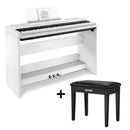 Donner SE-1 88 Key Full Weighted Digital Piano Portable Professional Arranger Keyboard with Stand and black bench 
